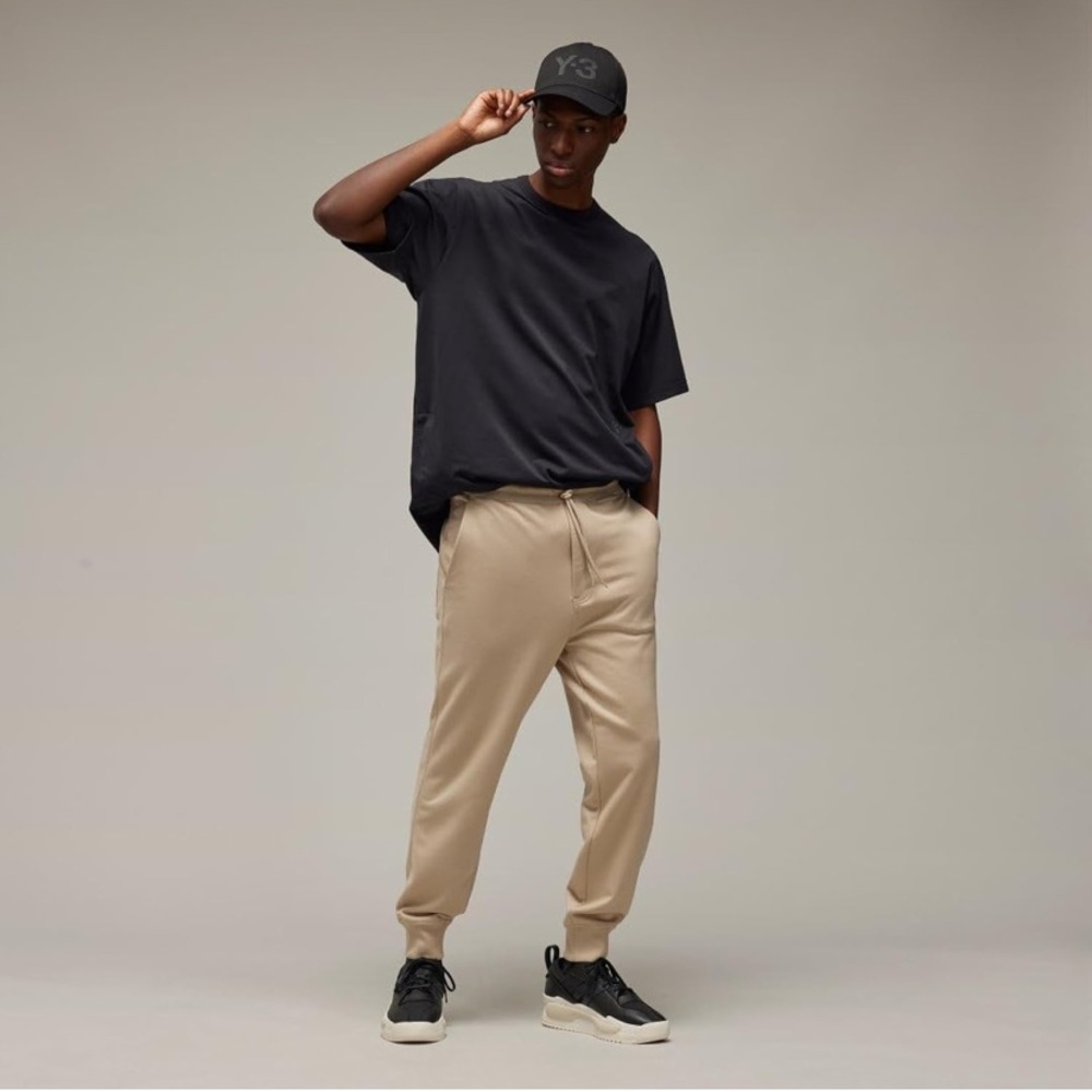 Adidas Y-3 Yohji Yamamoto Mens Size Large French Terry Cuff Casual Pants Beige